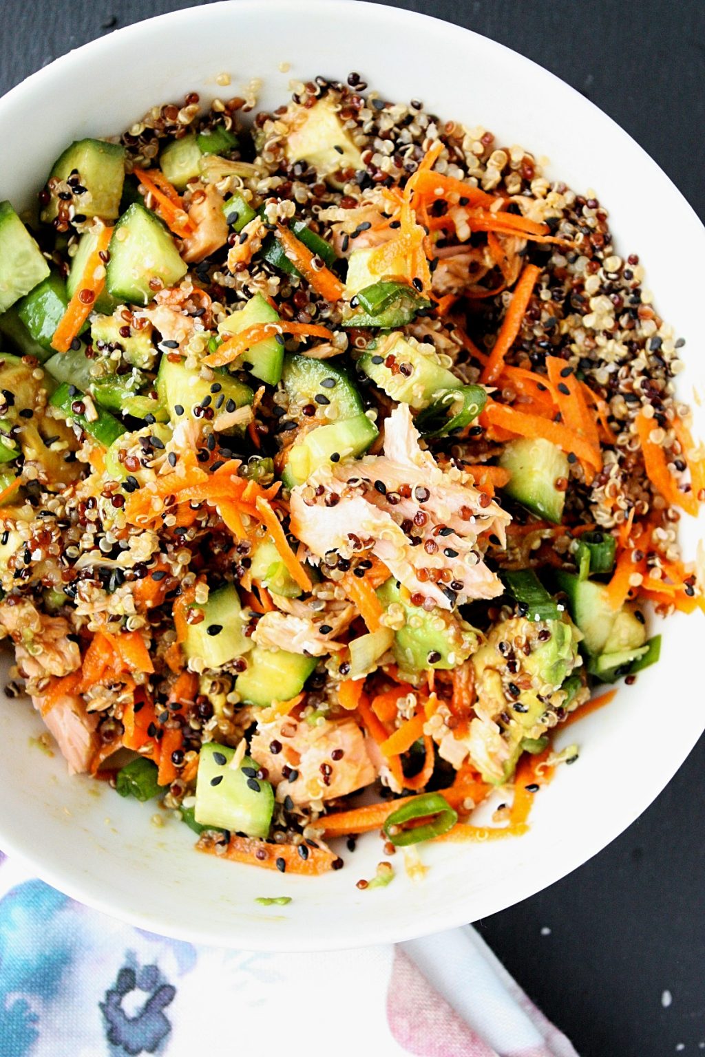 Salmon Poke Bowl Recipe with Quinoa - Monday Sunday Kitchen