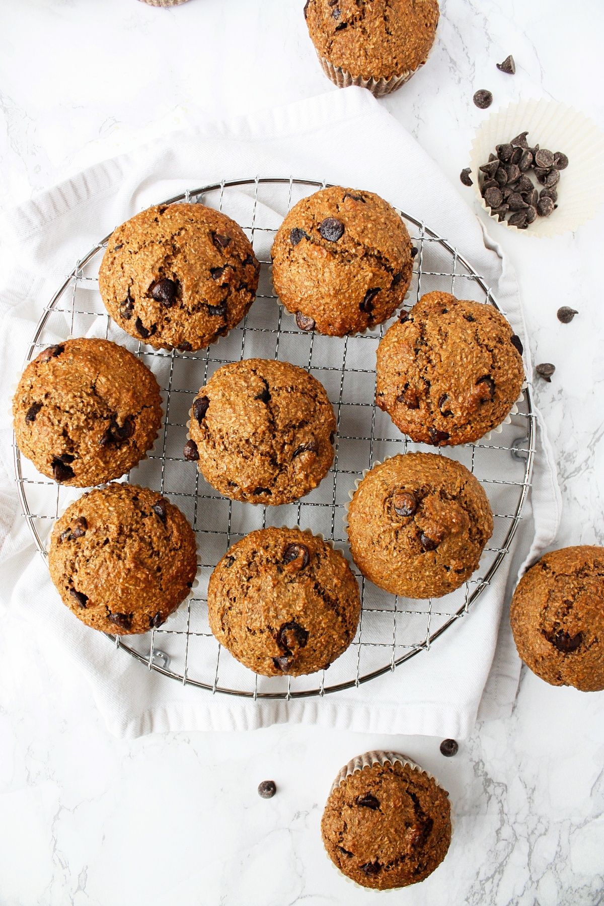 Chocolate Chip Bran Muffins - Monday Sunday Kitchen